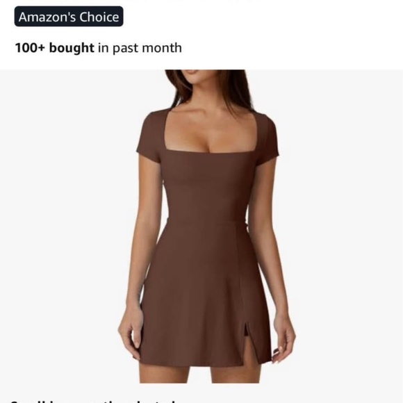 QINSEN Womens Square Neck Tennis Dress Short Sleeve Built in Shorts with Pockets - Picture 1 of 6